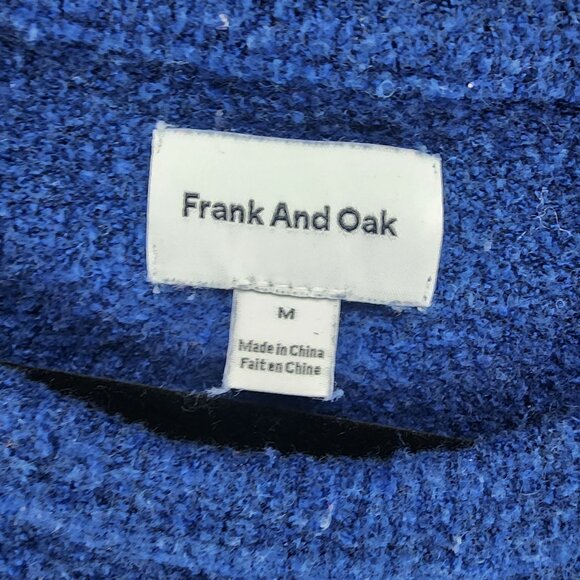 Frank And Oak Sweater Womens Medium Blue Wool Blend Long Sleeve Pullover - Picture 3 of 10
